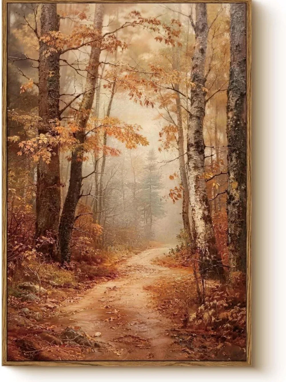 Autumn Forest Canvas Wall Art 16x24 - Rustic Fall Landscape Decor for Home